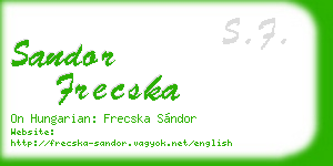 sandor frecska business card
